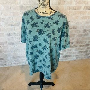 Green Basic Editions Short Sleeve Top